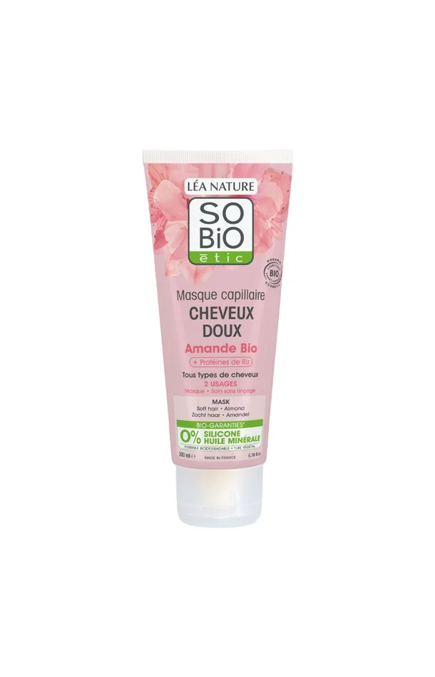 Masque doux bio – Amande & protéines de riz – Cheveux – 200 ml