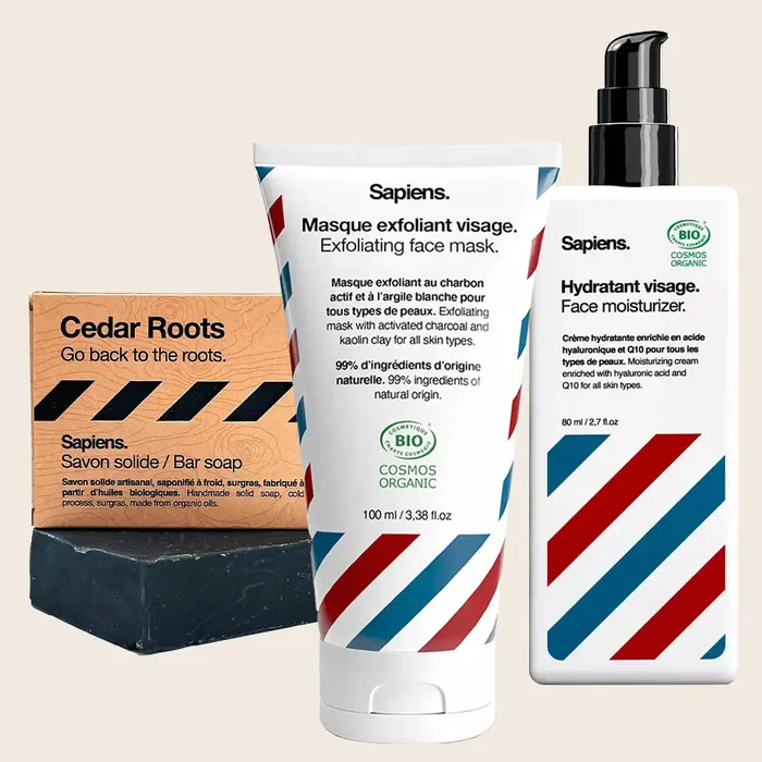 Masque Exfoliant + Hydratant Visage + Savon Cedar Roots