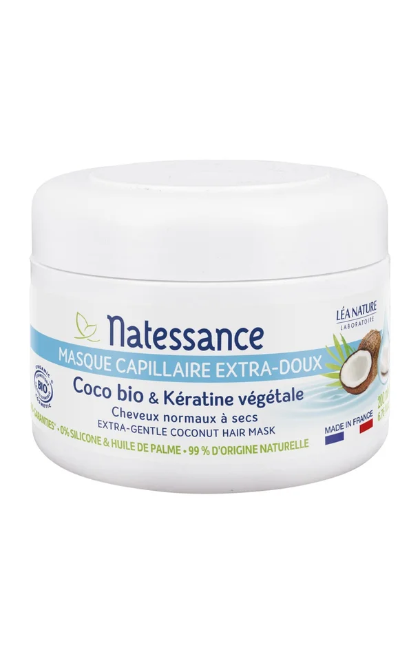 Masque extra-doux brillance bio – Huile de coco – Cheveux normaux à ternes – 200 ml
