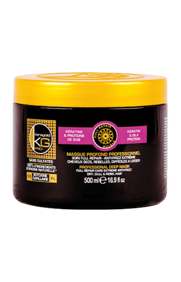 Masque lissant – Kératine & protéine de soie – Cheveux secs ou rebelles – 475 ml