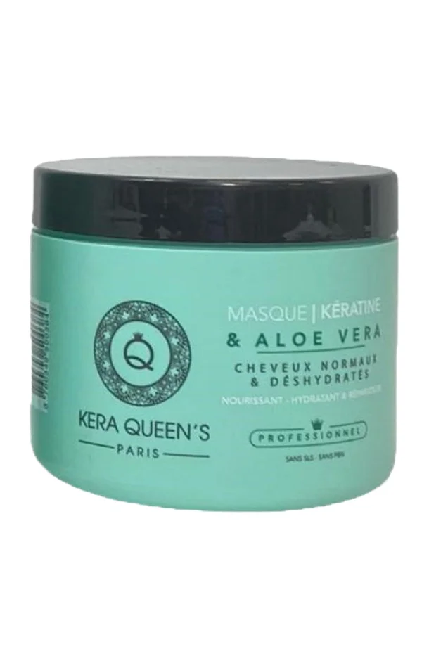 Masque nourrissant & réparateur – Kératine & aloe vera – Cheveux normaux & déshydratés – 500 ml