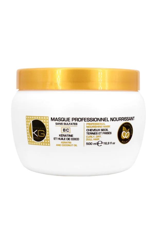 Masque nourrissant – Kératine & huile de coco – Cheveux secs, ternes & frisés