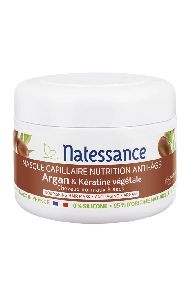 Masque nutrition intense – Argan & kératine végétale – Cheveux normaux à secs – 200 ml