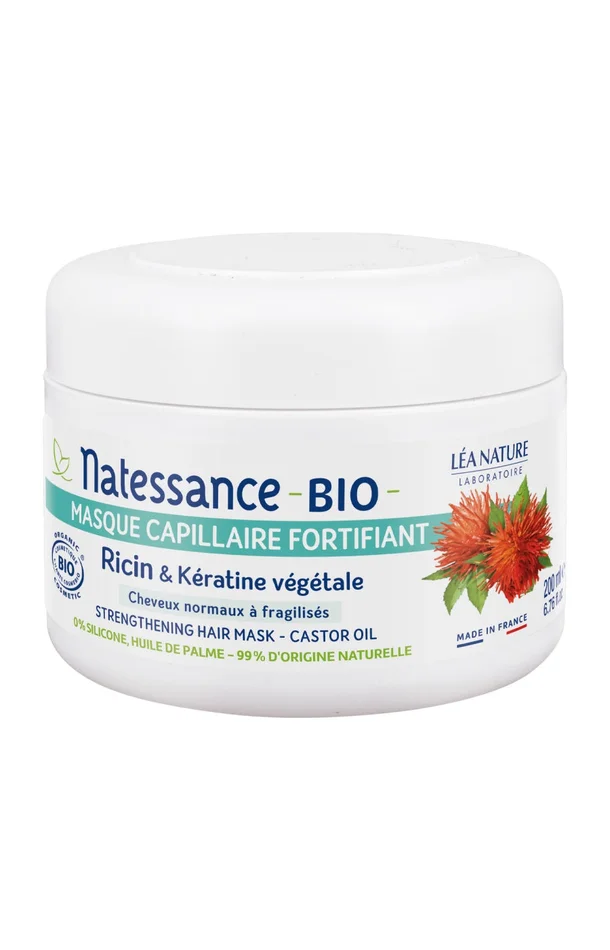 Masque sublimateur fortifiant bio – Huile de ricin – Cheveux secs ou fragilisés – 200 ml