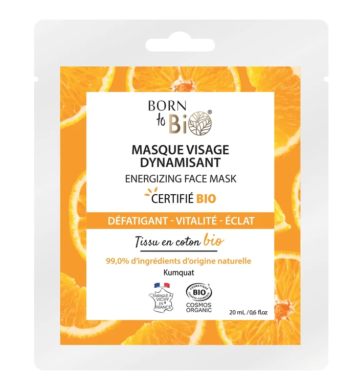 Masque visage Dynamisant en coton – Certifié Bio