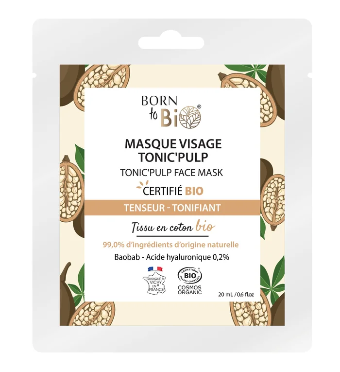 Masque visage Tonic'Pulp en coton – Certifié Bio