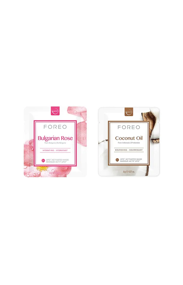 Masques actifs régénérants & hydratants – Huile de rose & coco – 2 x 6 unités