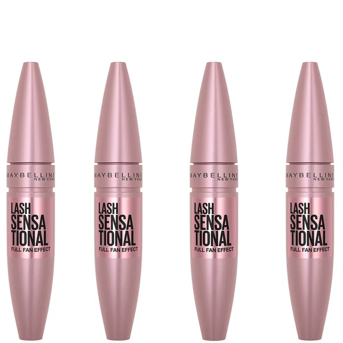 Maybelline Lash Sensational Volumising and Thickening Eyelash Lengthening Mascara – 01 Very Black (Pack of 4)