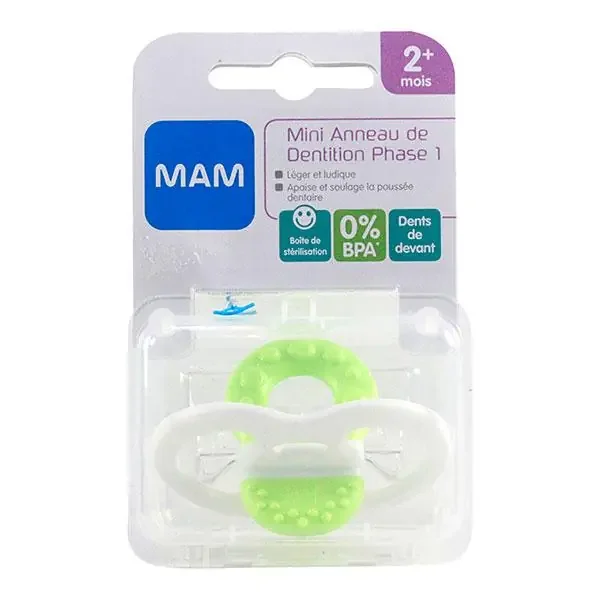 Mini anneau dentition +2 mois vert