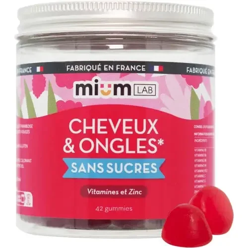 MIUM LAB CHEVEUX ET ONGLES Sans Sucre – 42 Gummies