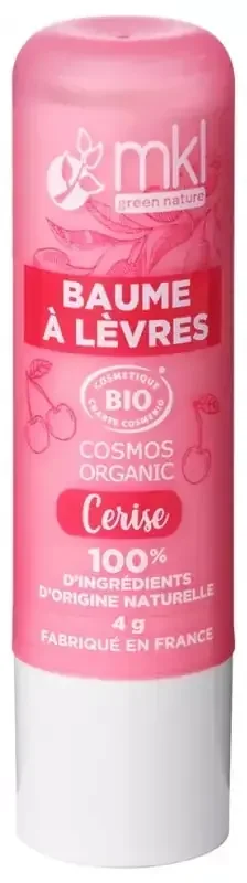 Mkl Green Nature Baume à Lèvres Bio 4 g – 100% Naturel – Goût Cerise