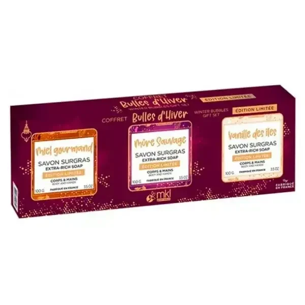 MKL Green Nature Coffret Bulles d‘Hiver – Édition Limitée – 3 Savons Surgras – 1 coffret