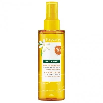 Monoi et Tamanu Bio – Huile Sèche Solaire SPF 30 – 200 ml