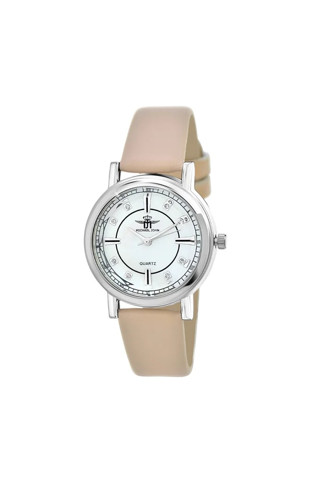 Montre – Laiton argenté & cristaux – 34 mm