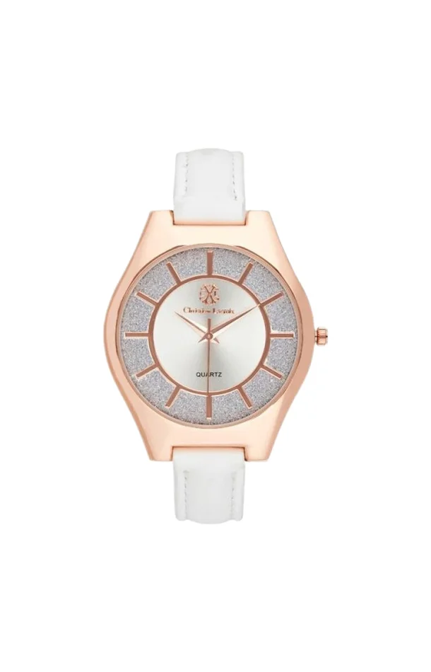 Montre – Polyuréthane blanc & acier inoxydable rosegold