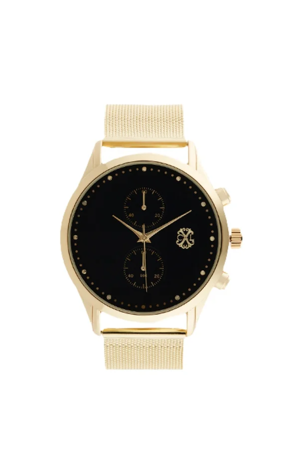 Montre à quartz – Acier inoxydable – Doré & noir