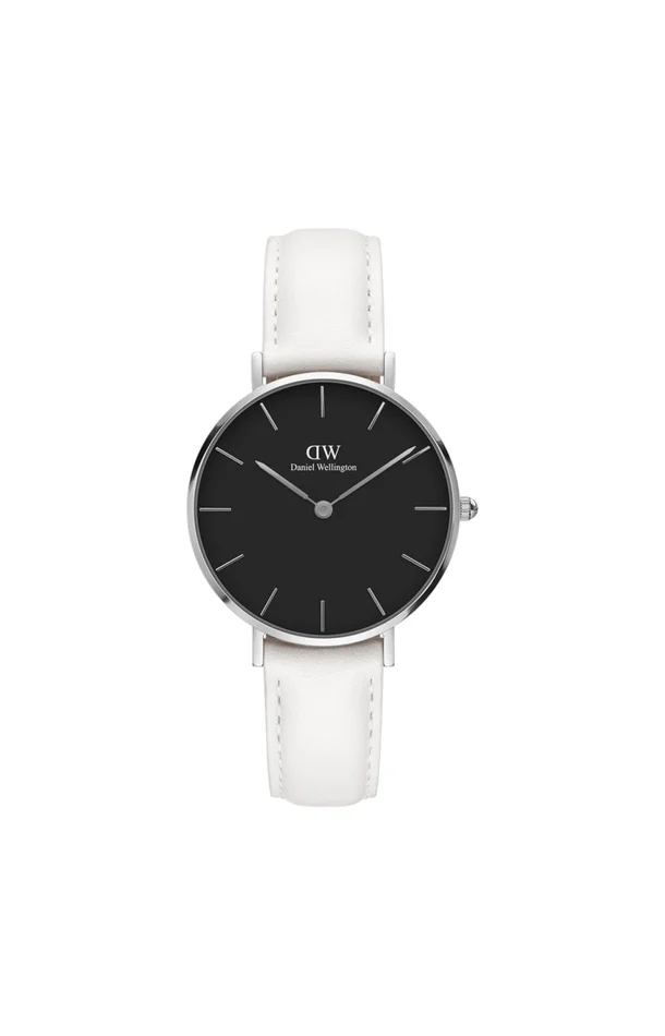 Montre à quartz – Acier inoxydable argenté & cuir – Femme