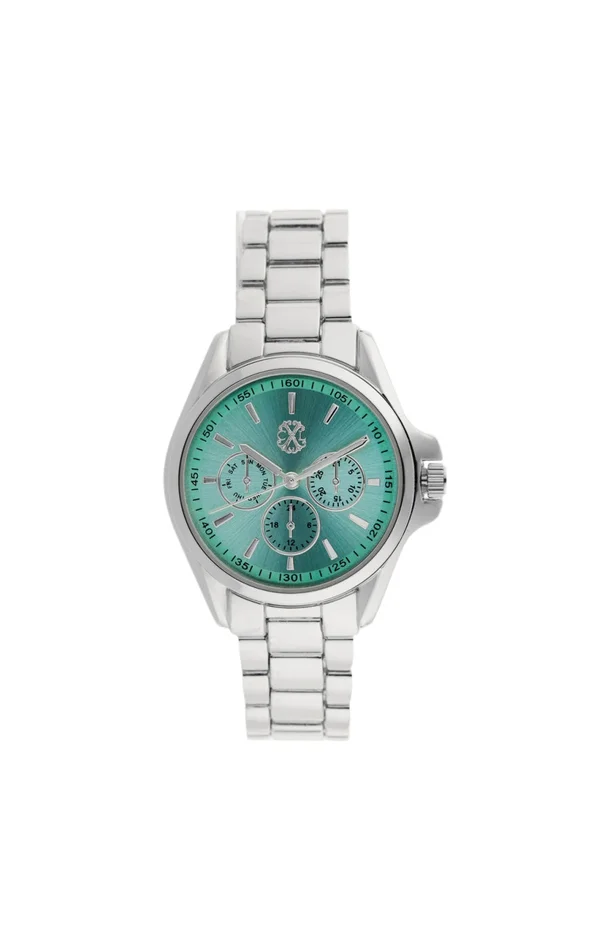 Montre à quartz – Alliage – Argenté & turquoise
