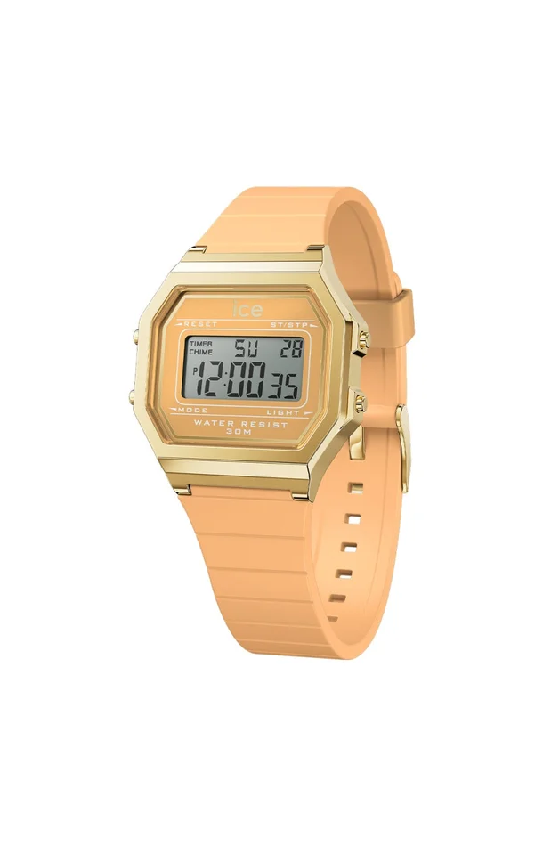 Montre à quartz – ICE digit retro – Small – Pêche