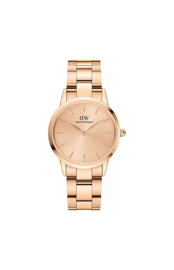 Montre verre minéral & acier inoxydable – Or rose – Femme
