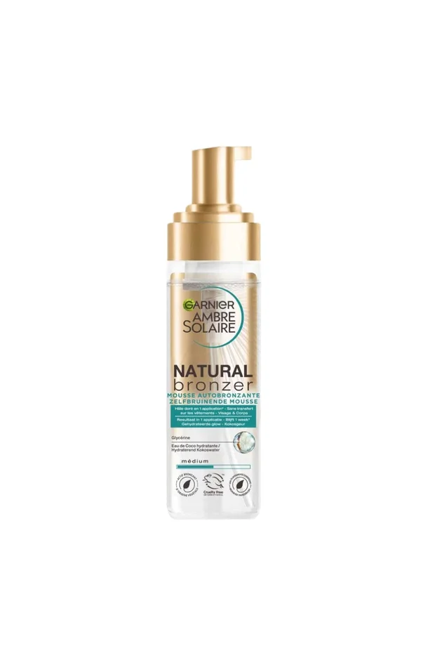 Mousse autobronzante naturelle – Eau de coco – Visage & corps – 200 ml