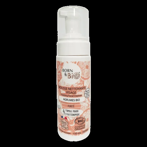 Mousse Nettoyante Visage Agrumes – Certifiée bio