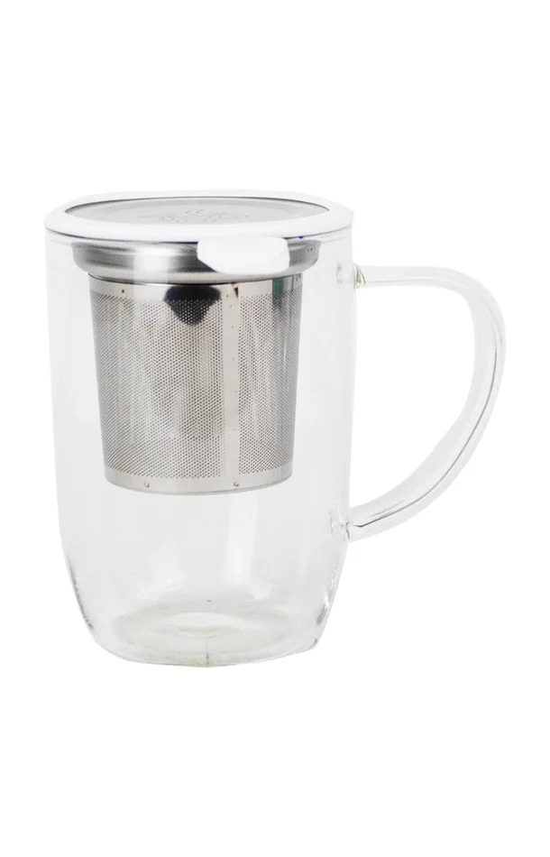 Mug avec filtre en inox – Tastea – Blanc – 450 ml