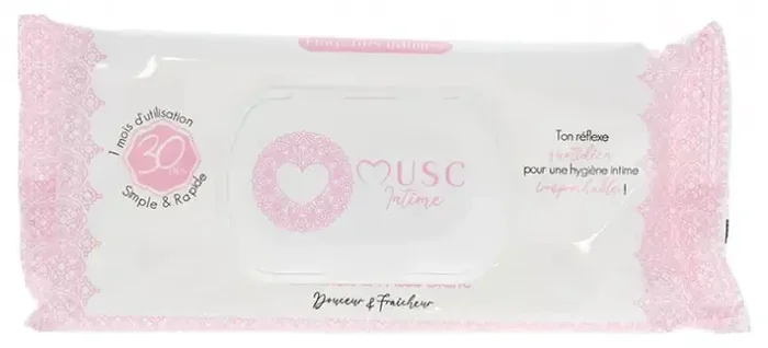 Musc Intime 30 Lingettes Intimes Musc Blanc