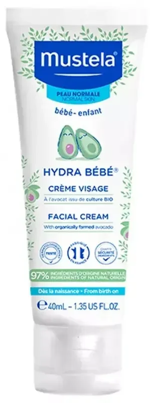 Mustela Hydra Bébé Crème Visage à l‘Avocat Bio 40 ml