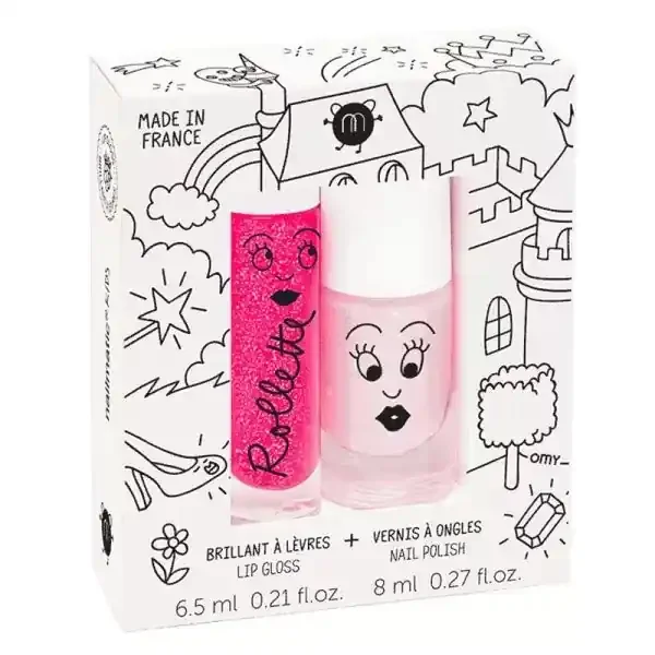 Nailmatic Coffret Fairytales – Vernis Rose Pailleté + Brillant à Lèvres