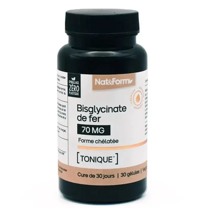 Nat & Form Premium Bisglycinate de Fer 30 Gélules