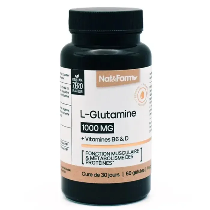 Nat & Form Premium L-Glutamine 60 Gélules