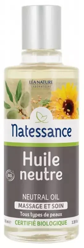 Natessance Huile Neutre Bio – 100% Pure – Massage et Soin