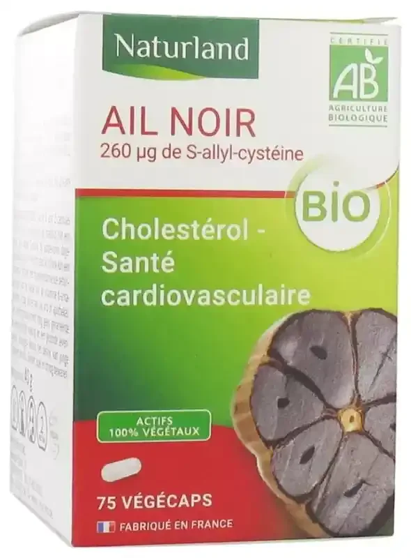 Naturland Ail Noir Bio 75 Végécaps – Cholestérol
