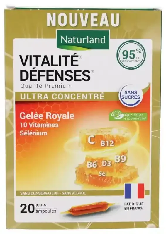 Naturland Extrait Fluide Vitalité et Défenses Ultra Concentré 20 Ampoules