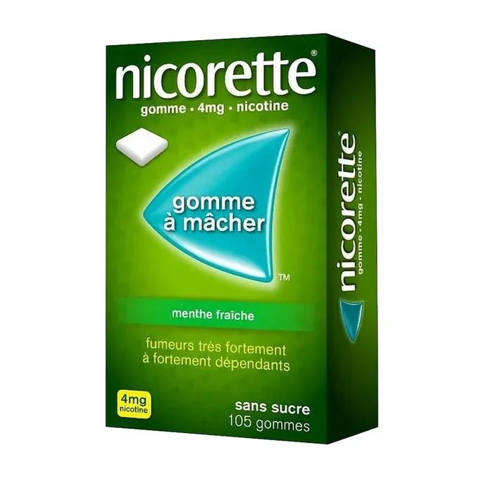 Nicorette 4mg – Menthe fraîche sans sucre – 105 gommes à mâcher