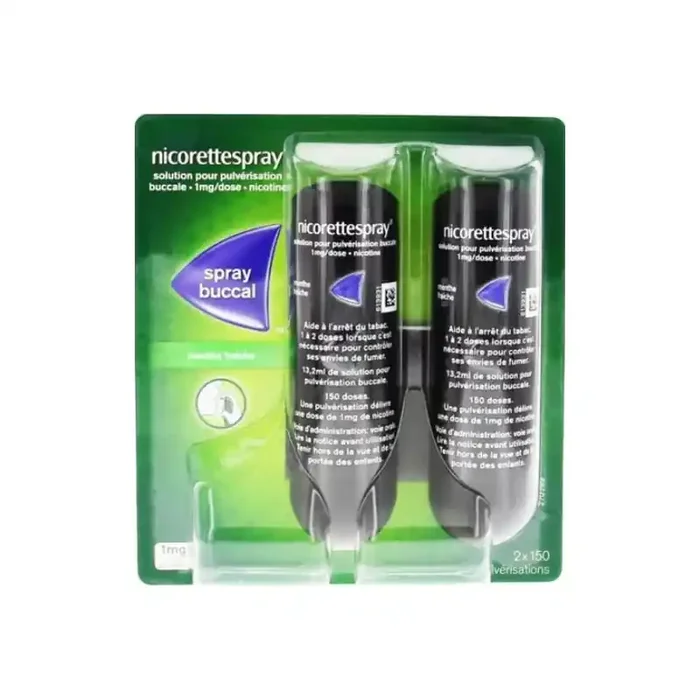 NicoretteSpray 1mg solution pour pulverisation buccale 2×150 doses