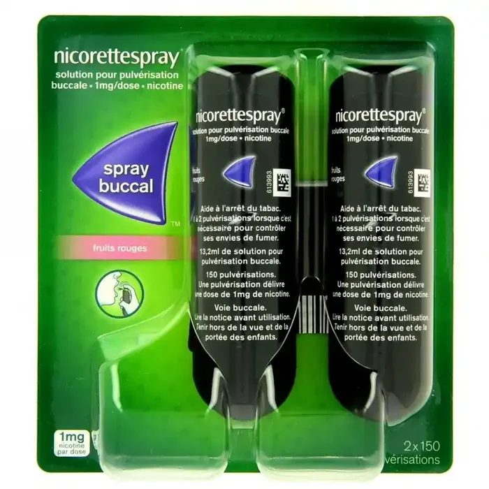 Nicorettespray fruits rouges 2×150 pulverisations