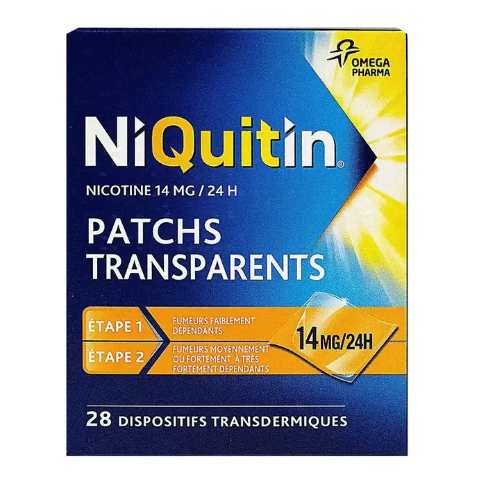 Nicotine 14mg/24h – Arrêt du tabac – 28 patchs transparents