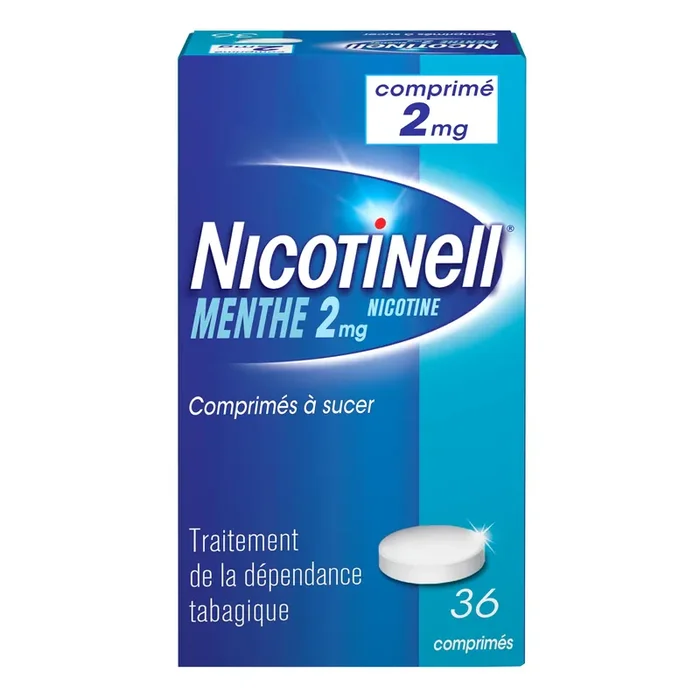 Nicotine 2mg Menthe – Traitement dépendance tabagique – 36 comprimés