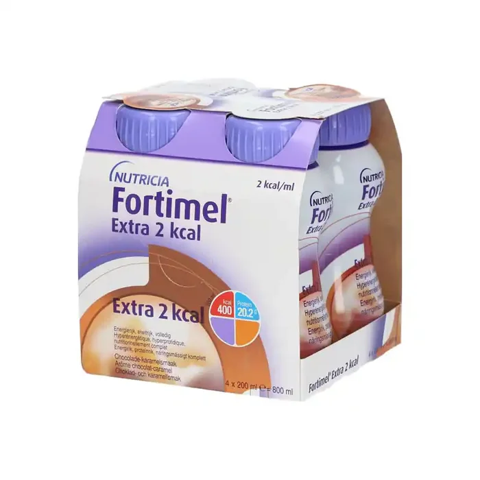 Nutricia Fortimel Extra 2 kcal chocolat caramel lot de 4 x 200ml