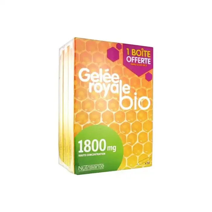 Nutrisante gelee royale bio 1800mg Lot de 3×10 ampoules