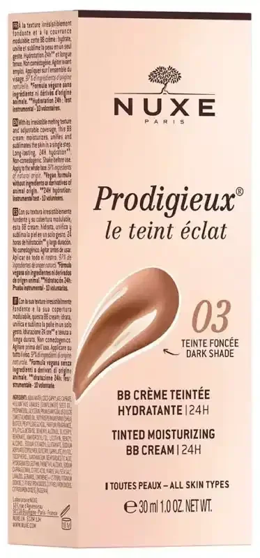 Nuxe BB crème Teintée Hydratante Toutes Peaux 30 ml – Teinte 03 Teinte Foncée