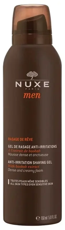 Nuxe Men Rasage de Rêve Gel de Rasage Anti-Irritations (Toutes Peaux Même Sensibles) 150 ml