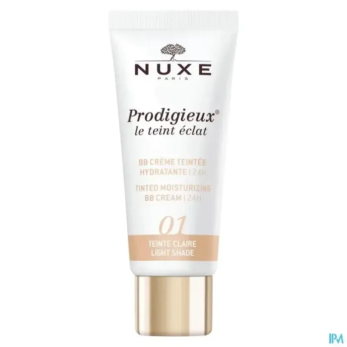 Nuxe prodigieux le teint eclat bb crème teintee hydratante 24h teinte claire tube 30ml