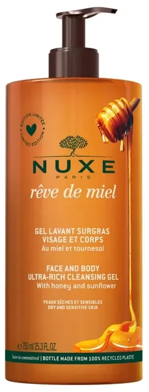 Nuxe Rêve de Miel Gel Lavant Surgras (Peaux Sèches et Sensibles) 750 ml