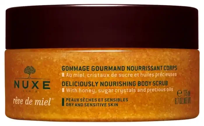 Nuxe Rêve de Miel Gommage Gourmand Nourissant Corps (Peaux Sèches et Sensibles) 175 ml