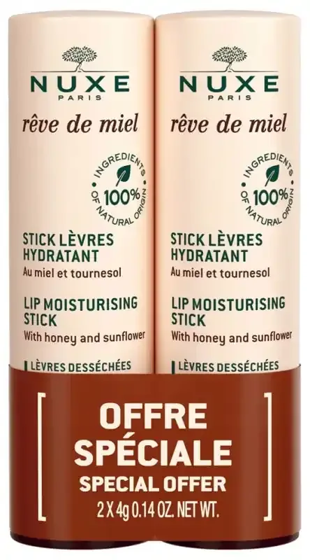 Nuxe Rêve de Miel Sticks Lèvres 2 x 4 g