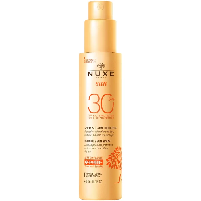 Nuxe Sun – Spray Solaire Fondant Haute Protection SPF30 – Visage et Corps – Tous types de peaux – 150ml