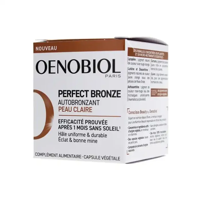 Oenobiol Perfect Bronze autobronzant peau claire 30 capsules